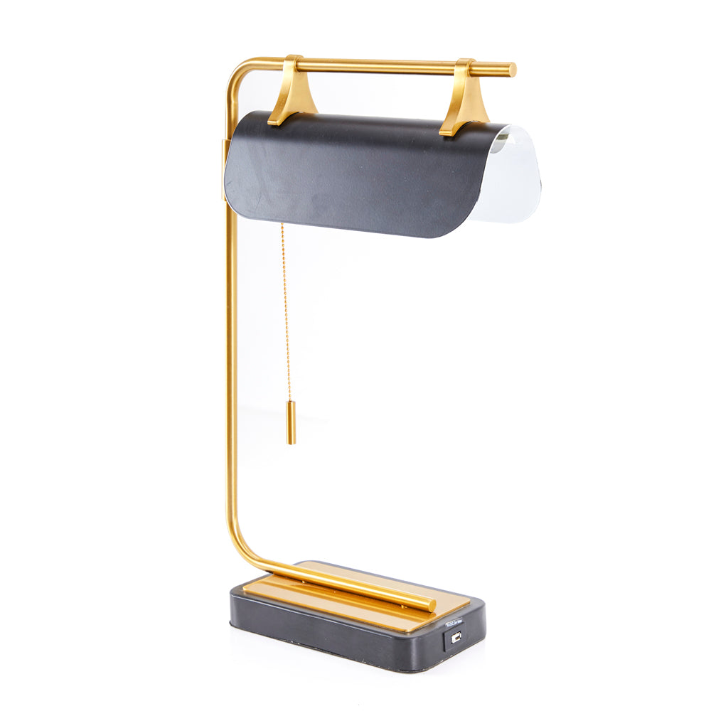 Black & Gold Mid Century Desk Lamp