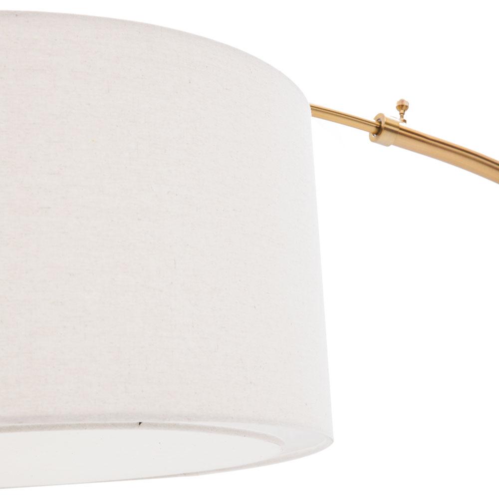 Gold Dexter Arc Lamp with White Shade