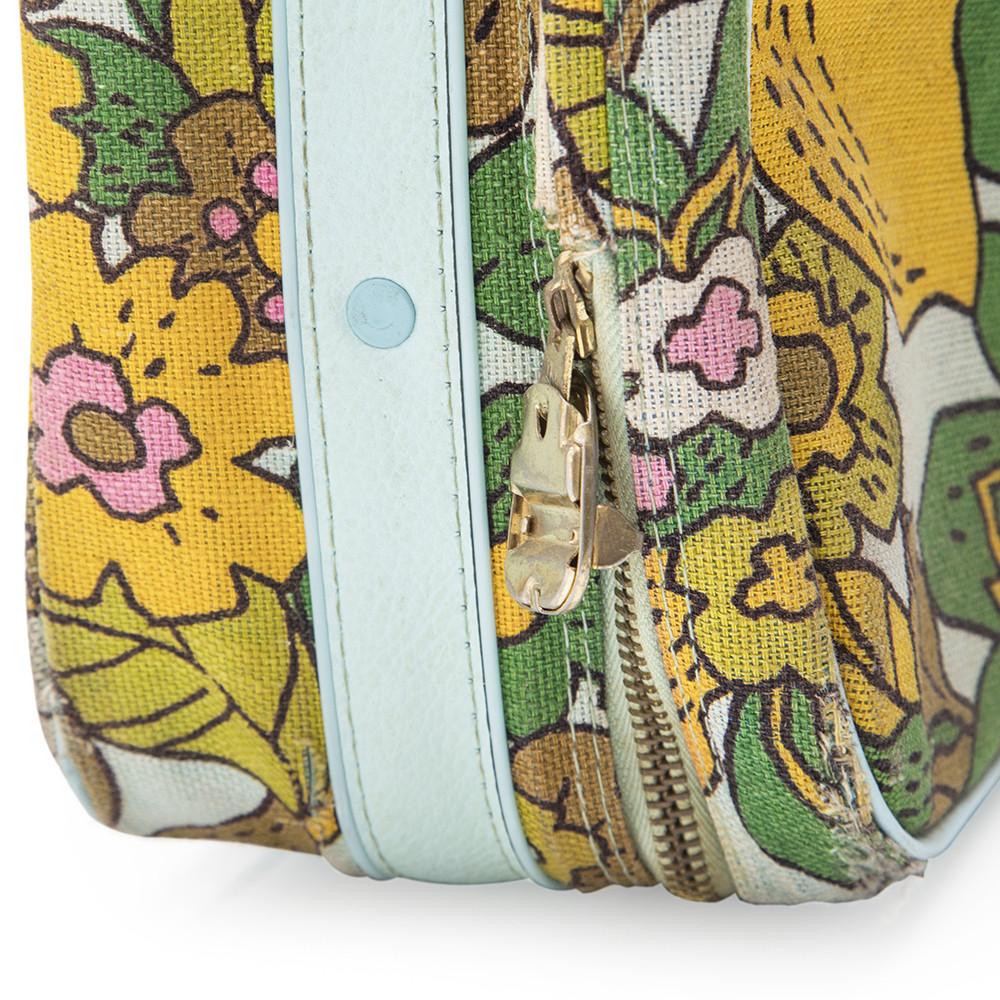 Yellow & Green Floral Pattern Suitcase