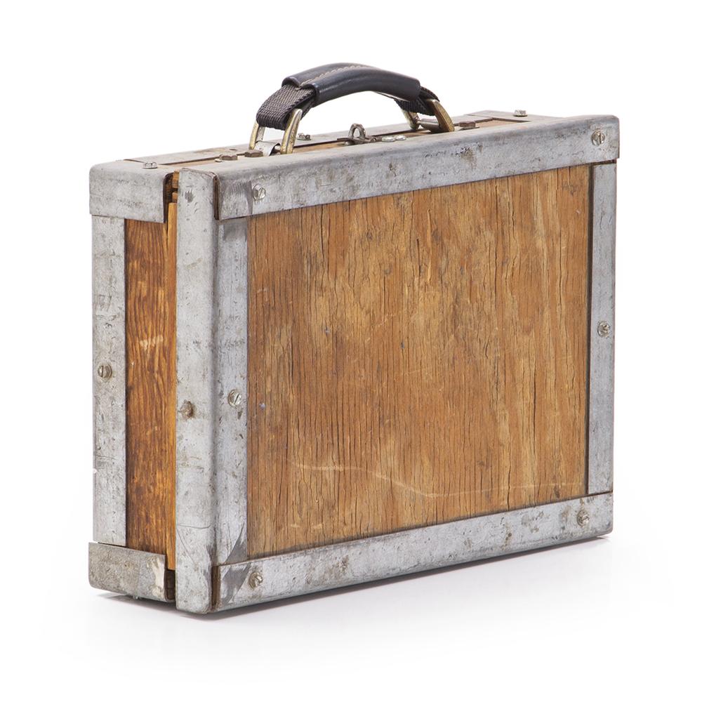 Wood and Metal Small Briefcase