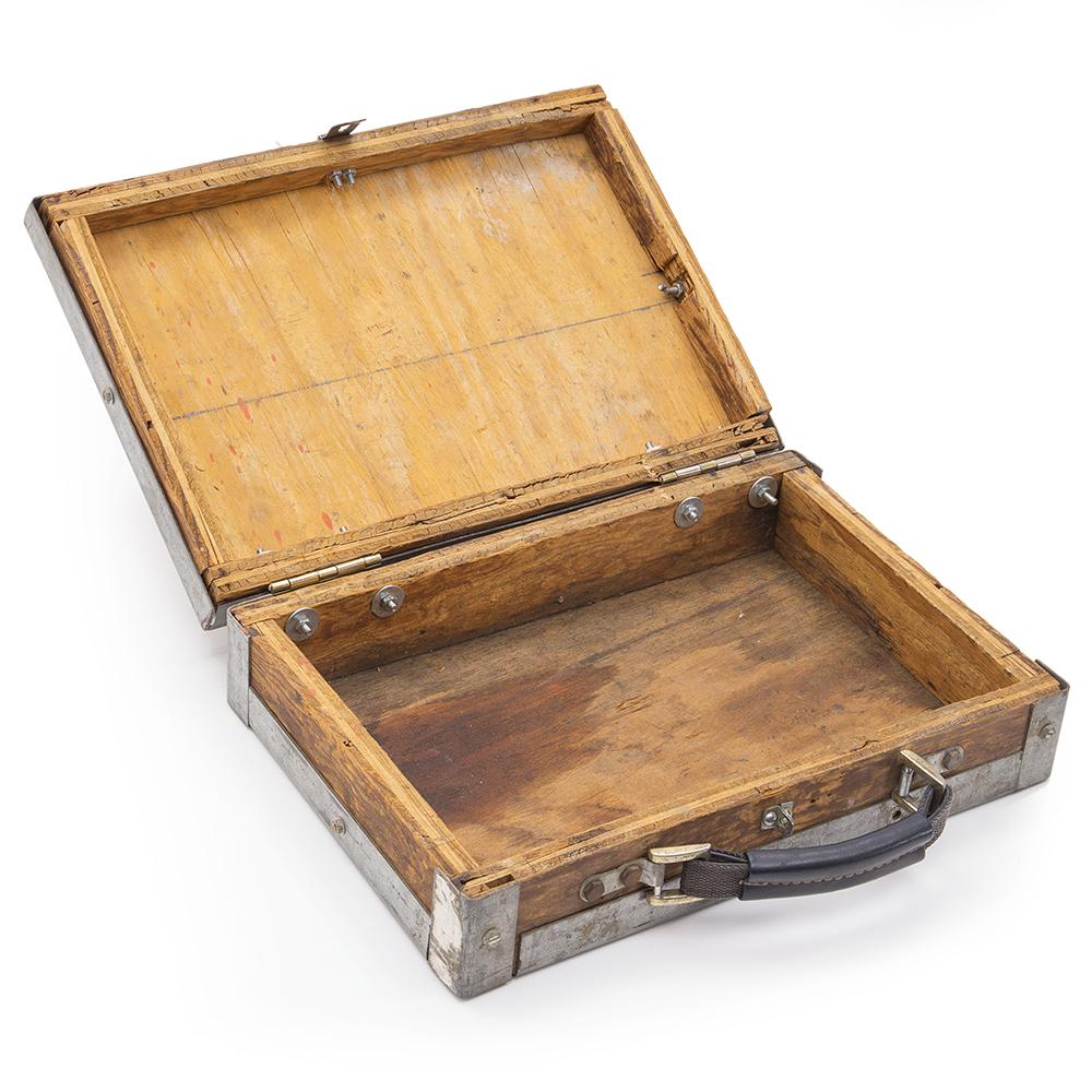 Wood and Metal Small Briefcase