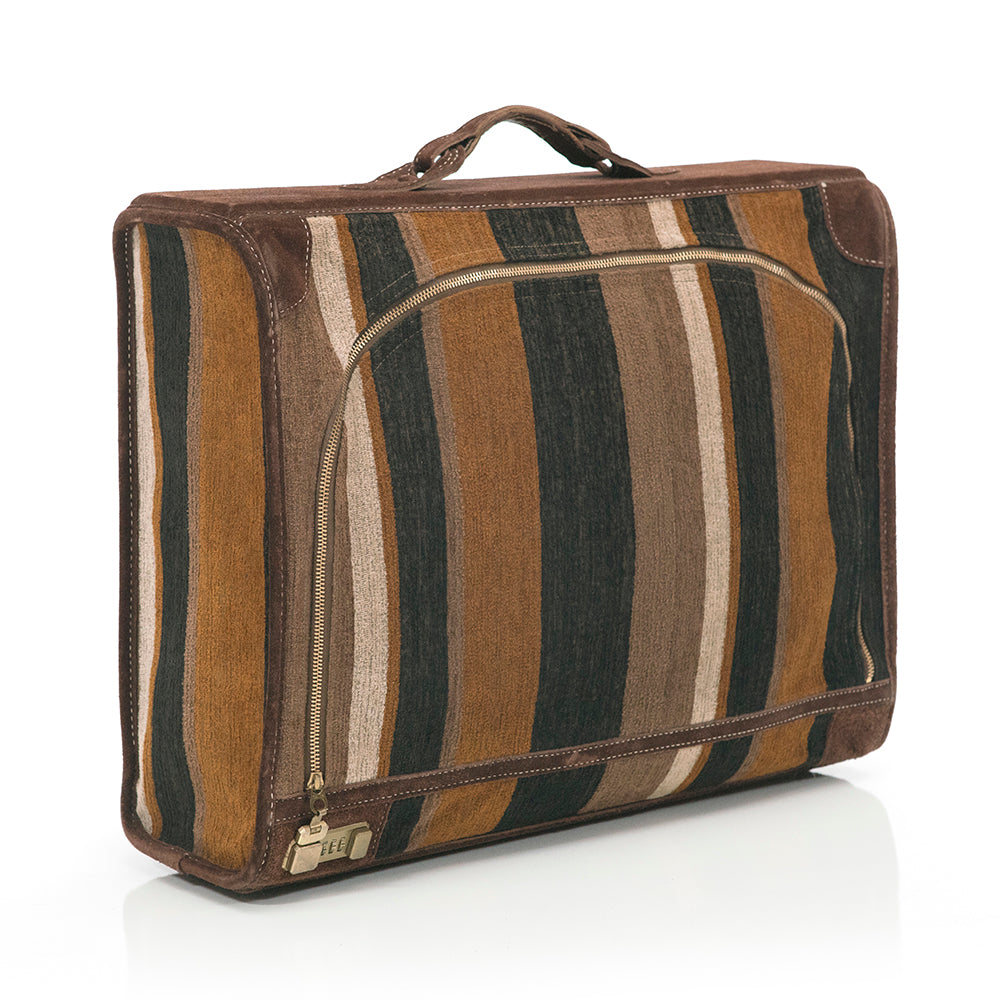 Leather Swade Striped Luggage Set - Gil & Roy Props