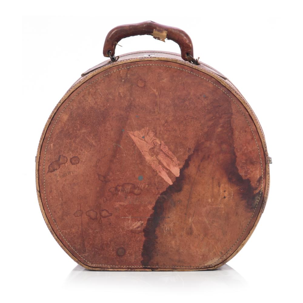 Rustic Leather Hat Suitcase
