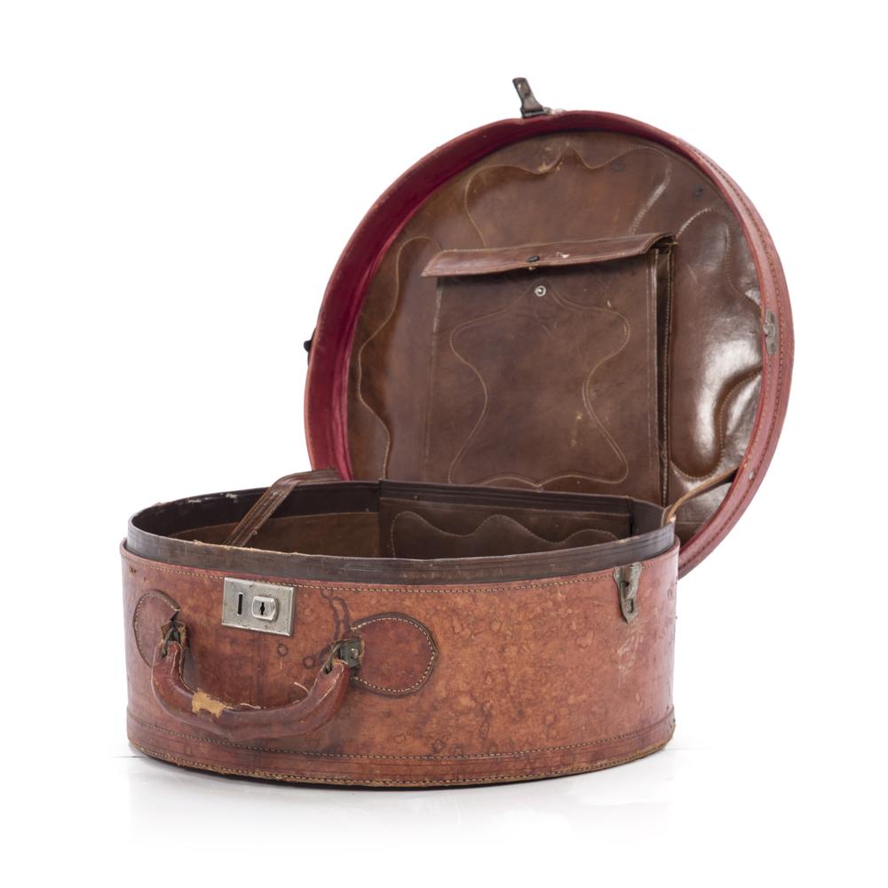 Rustic Leather Hat Suitcase