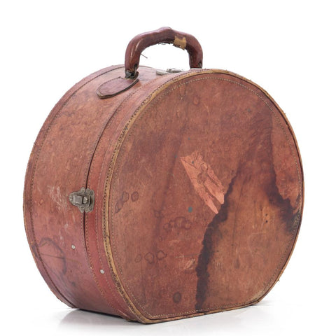 Rustic Leather Hat Suitcase