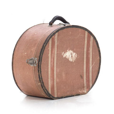 Rustic Pinstripe Round Suitcase