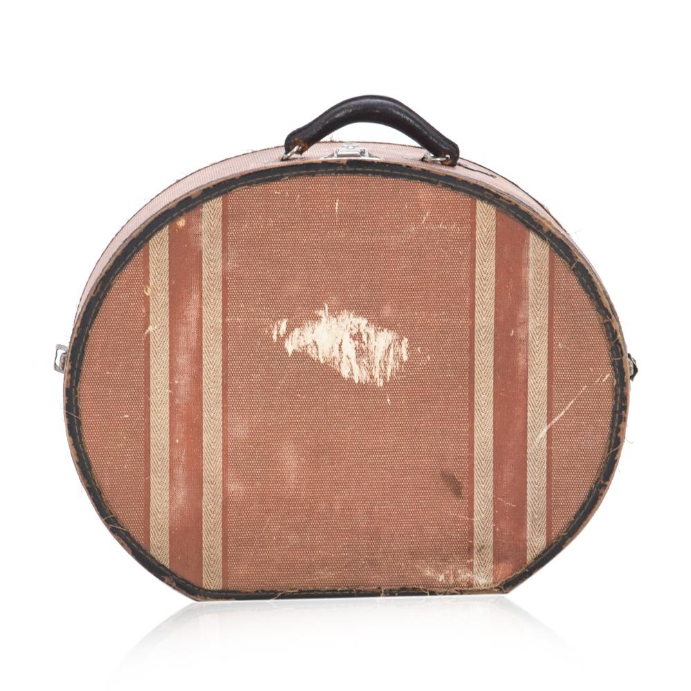 Rustic Pinstripe Round Suitcase