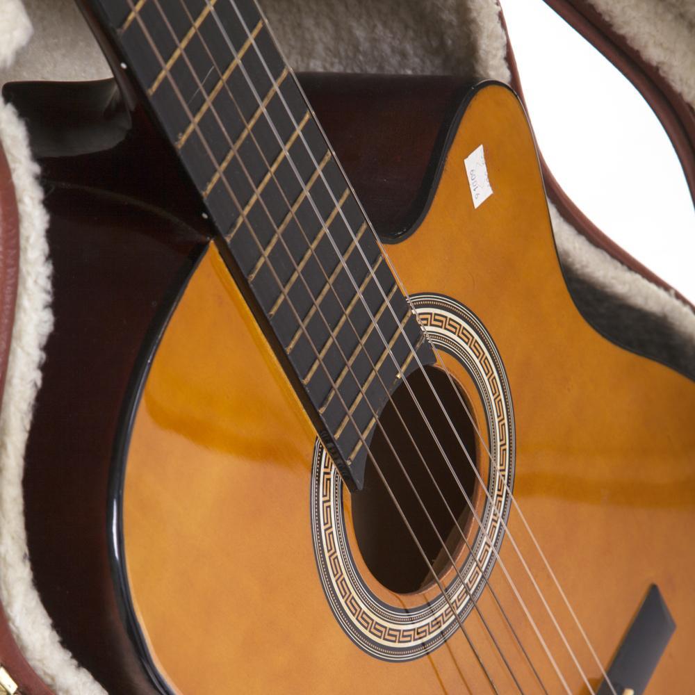 Brown Hard Case Acoustic Guitar
