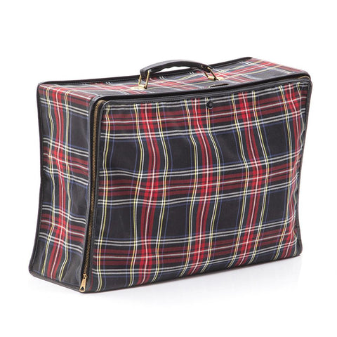 Red & Blue Small Plaid Suitcase