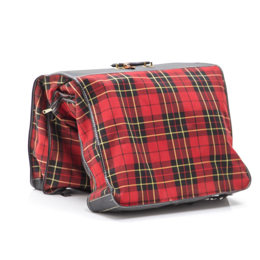 Red Plaid Garment Travel Bag