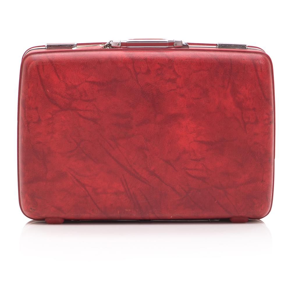 Red Marble Fiberglass Suitcase