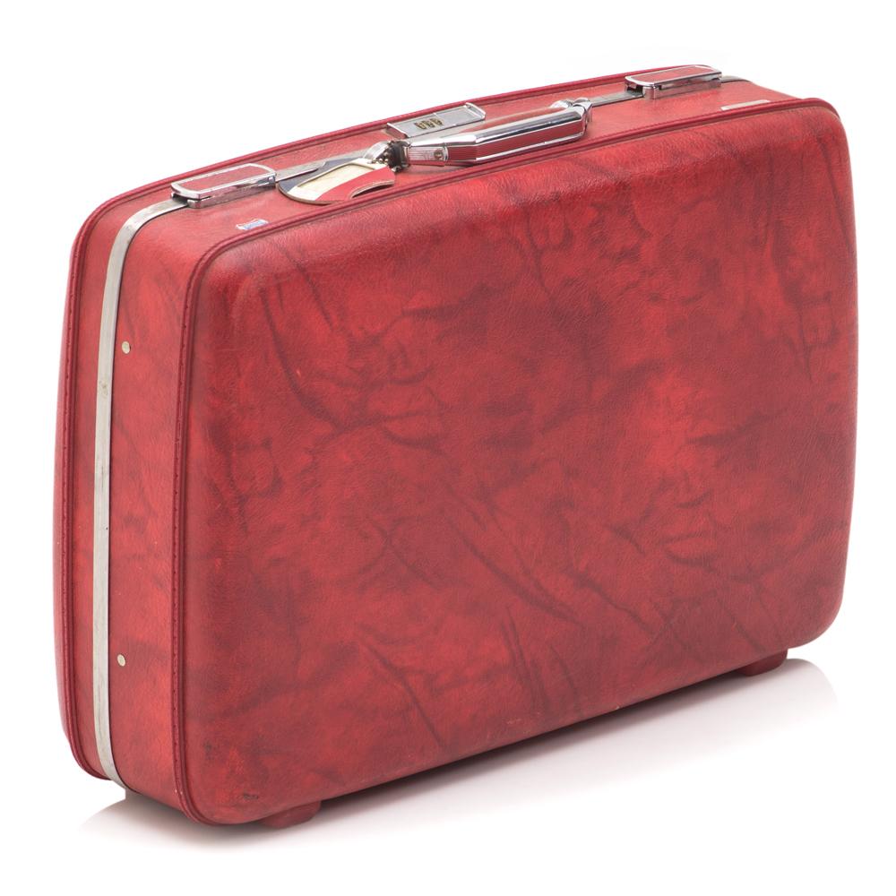Red Marble Fiberglass Suitcase