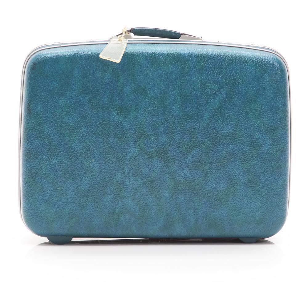 Blue Teal Fiberglass Suitcase