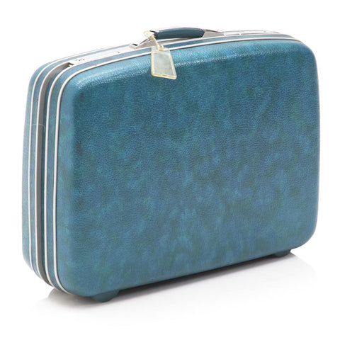Blue Teal Fiberglass Suitcase