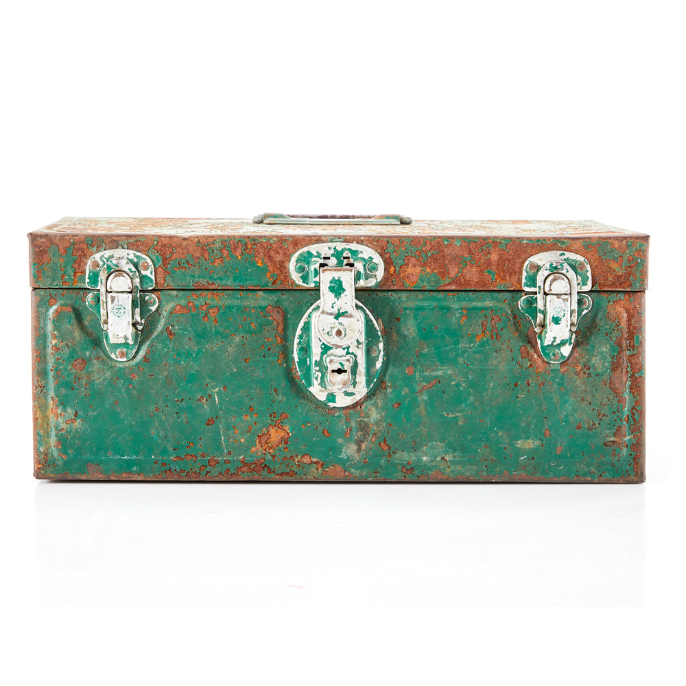 Rusted Green Metal Tool Box