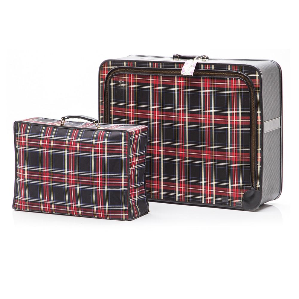 Red & Blue Small Plaid Suitcase