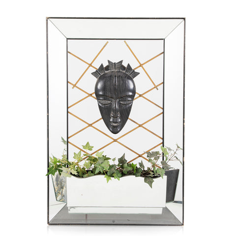 Mirrored Planter Shelf with Face Mask