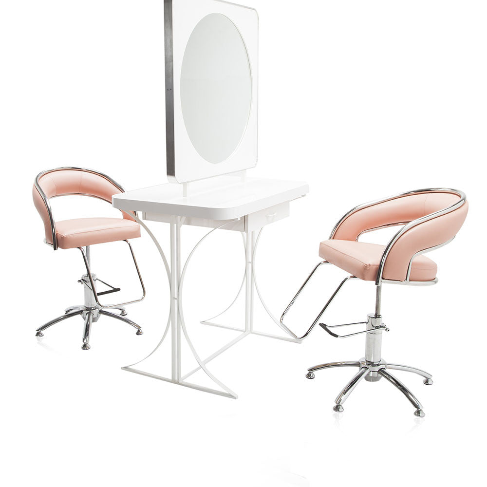 White Modern Double Sided Vanity Salon Mirror
