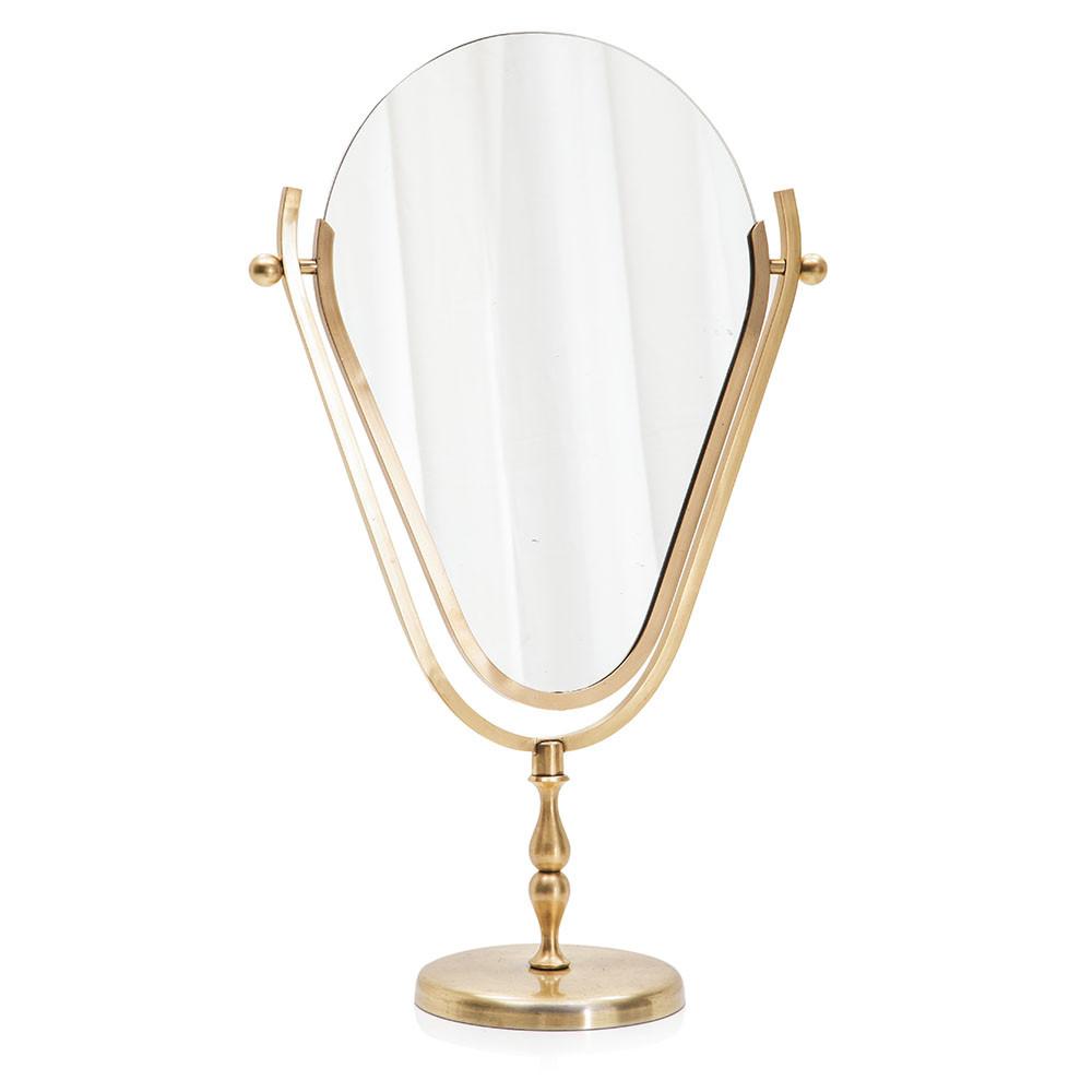 Brass Large Vanity Tabletop Mirror