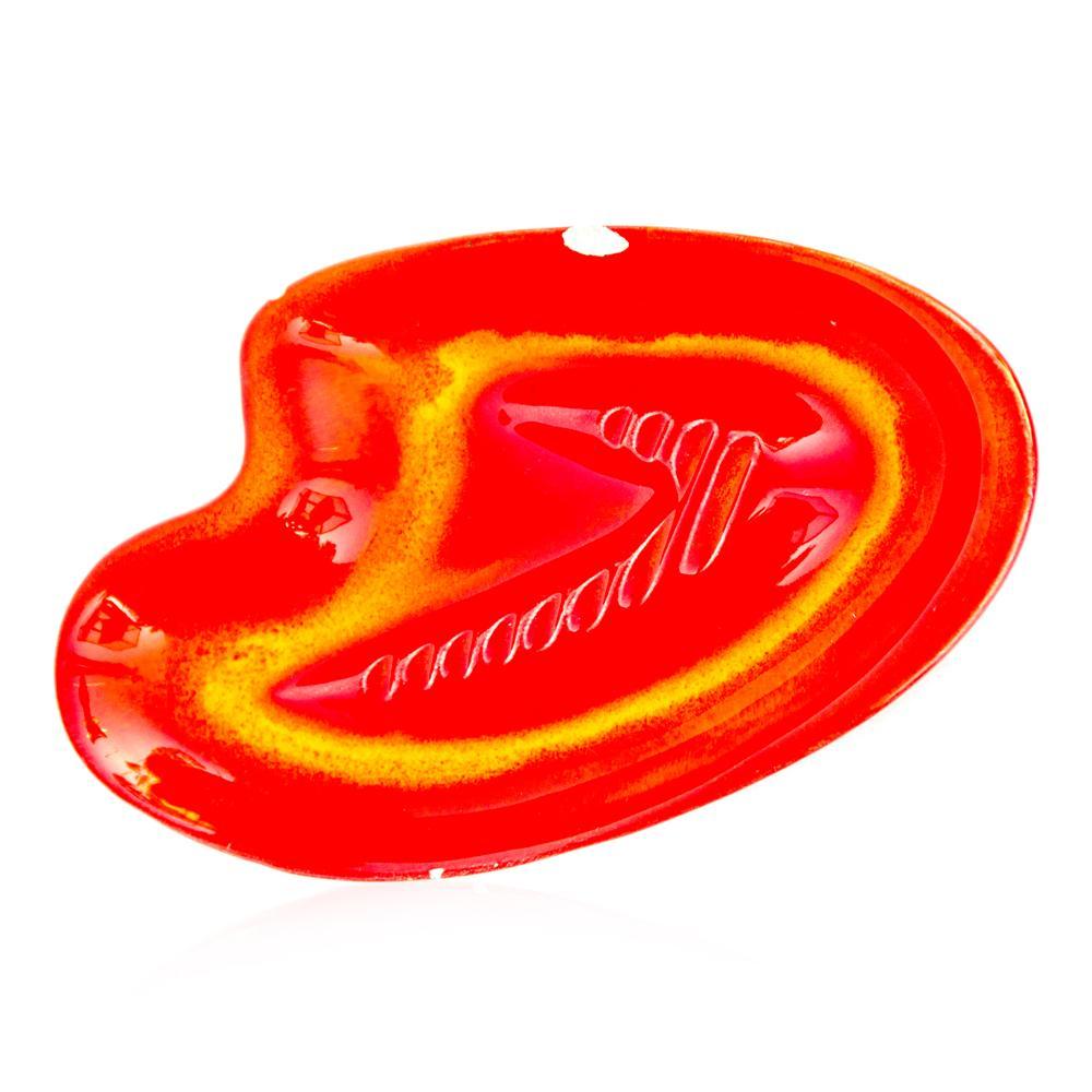 Red and Yellow Kidney Shaped Ashtray