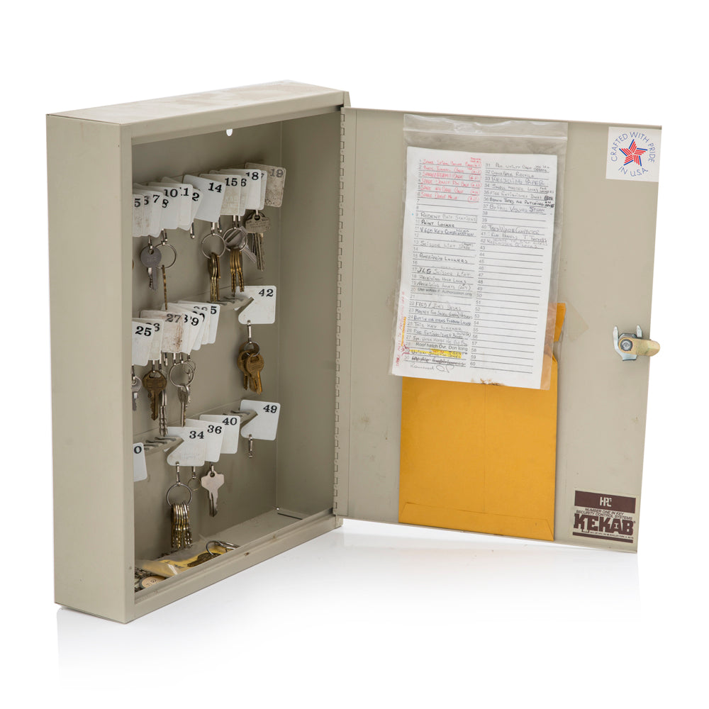 Beige Metal Key Lock Box - Gil & Roy Props