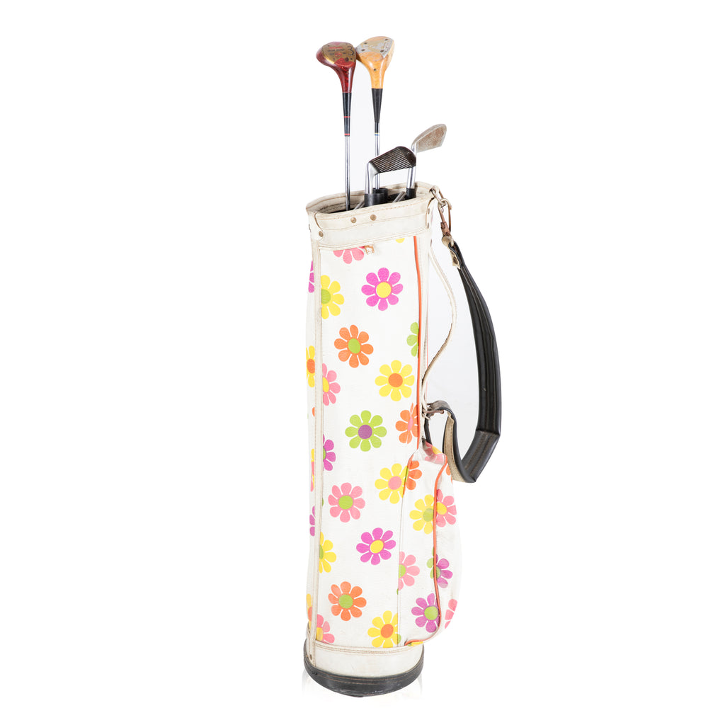 Floral Golf Bag with Clubs