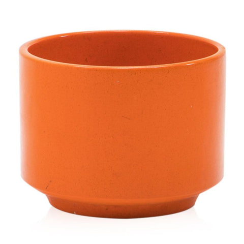 Orange Ceramic Cylinder Planter