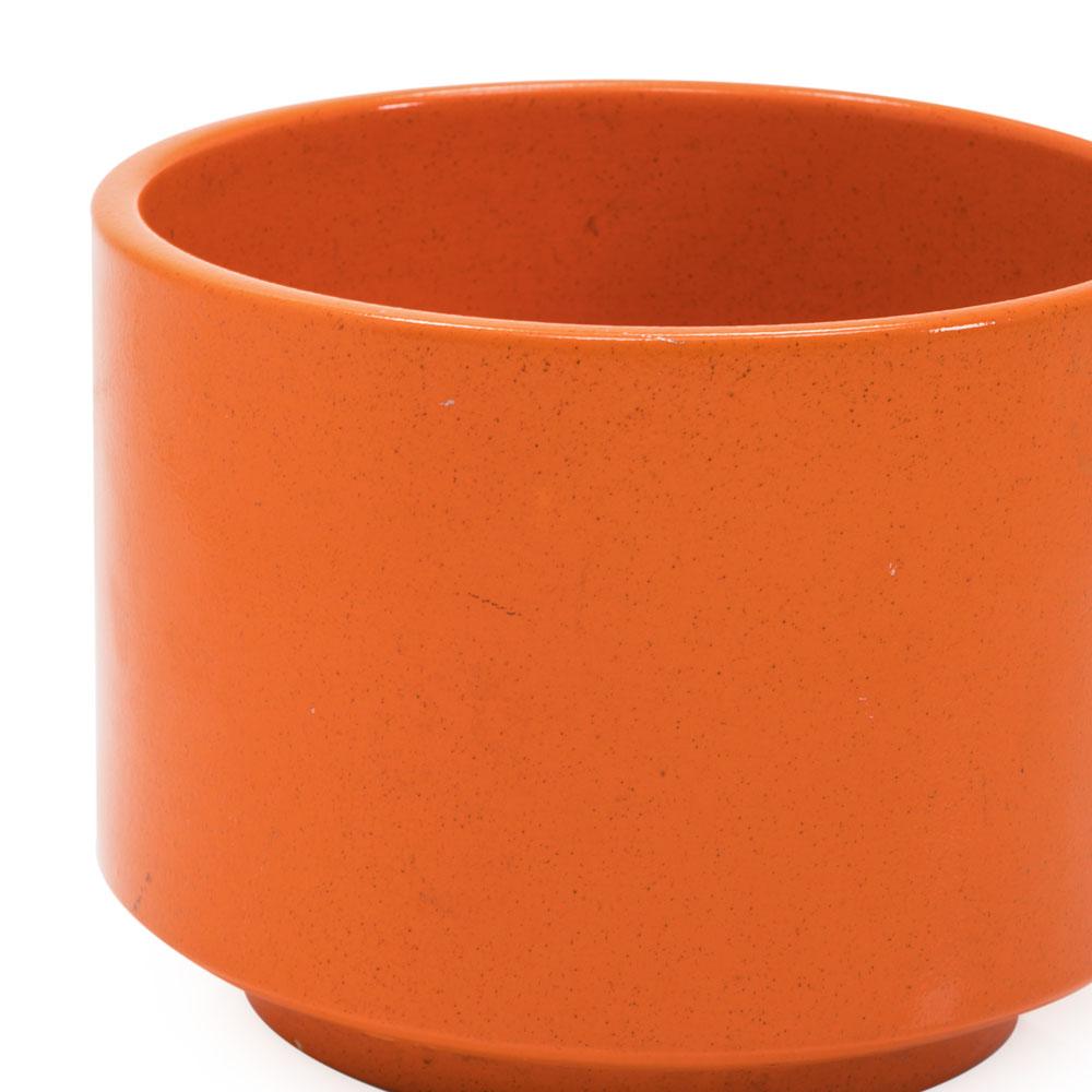 Orange Ceramic Cylinder Planter