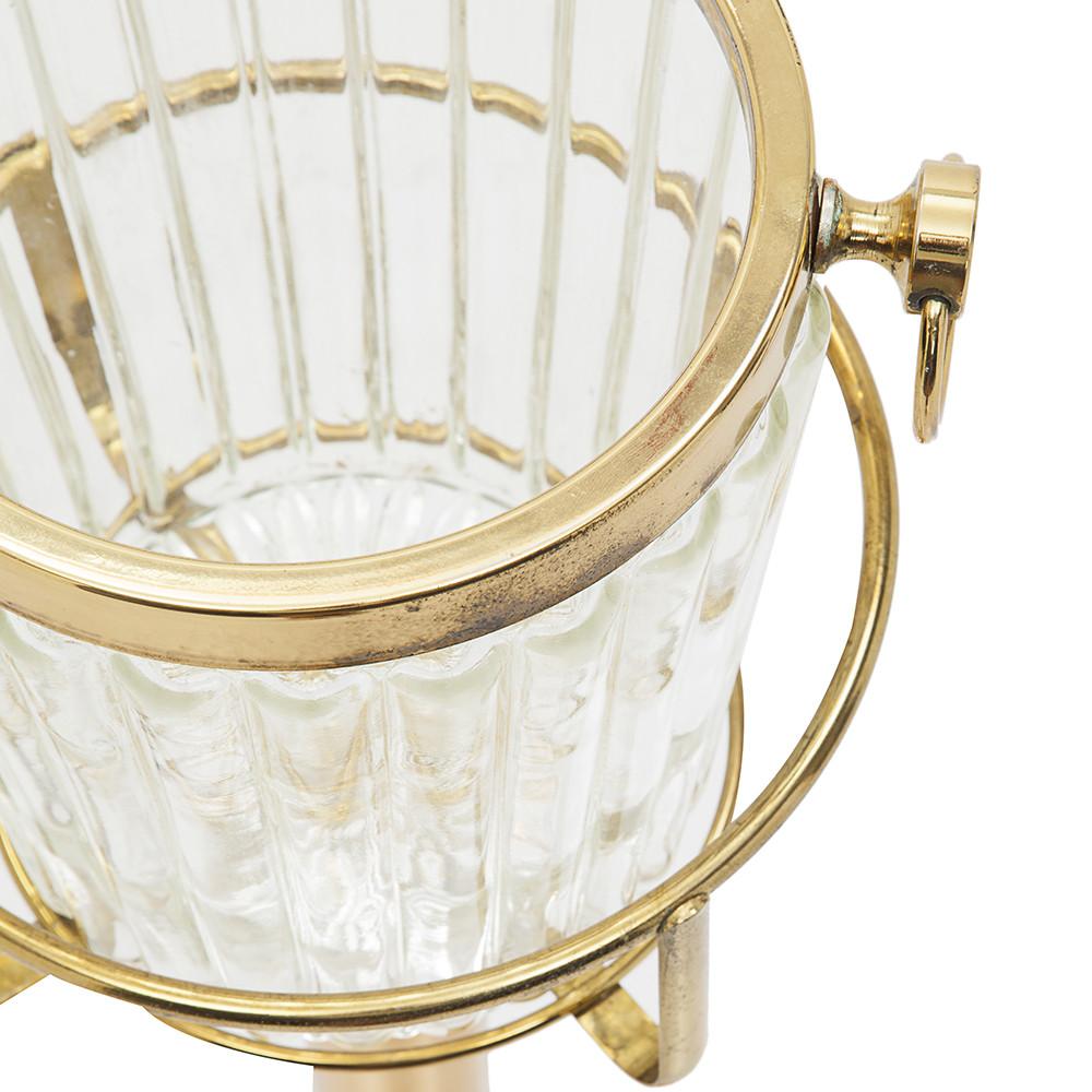 Crystal Ice Bucket w Gold Stand