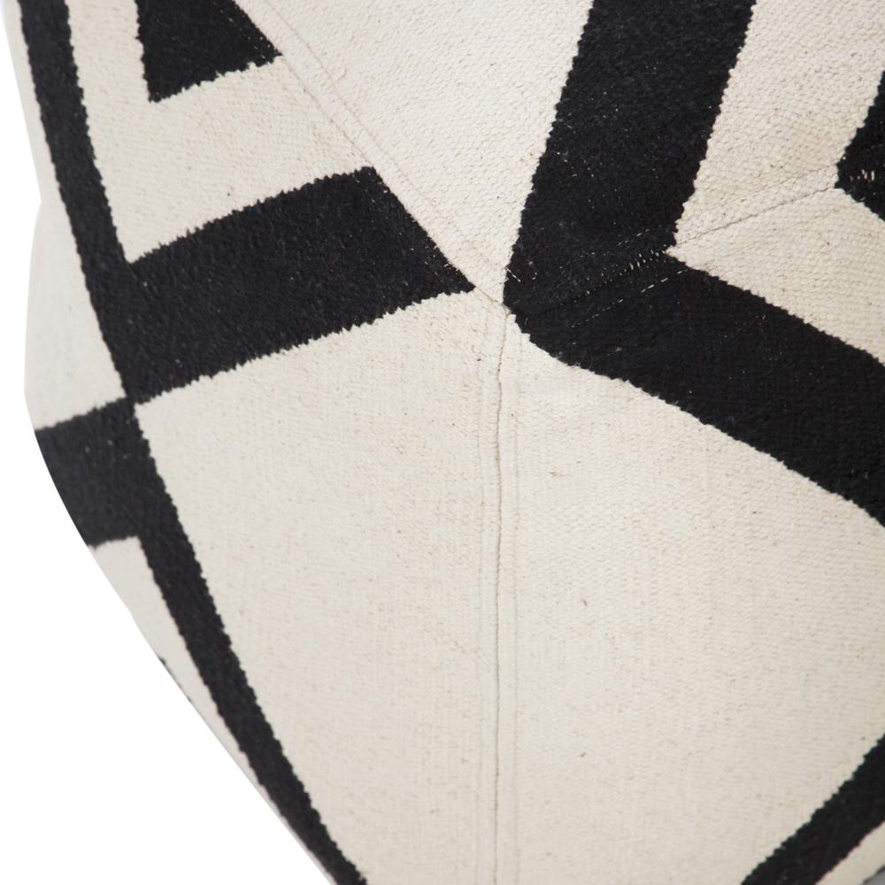 Black and White Triangle Tribal Pouf