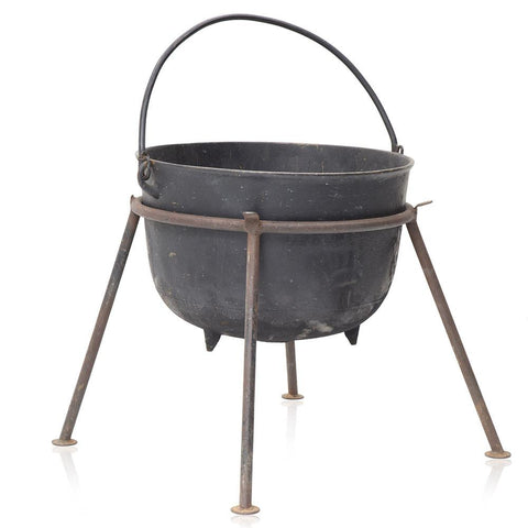 Metal Cauldron with Steel Legs