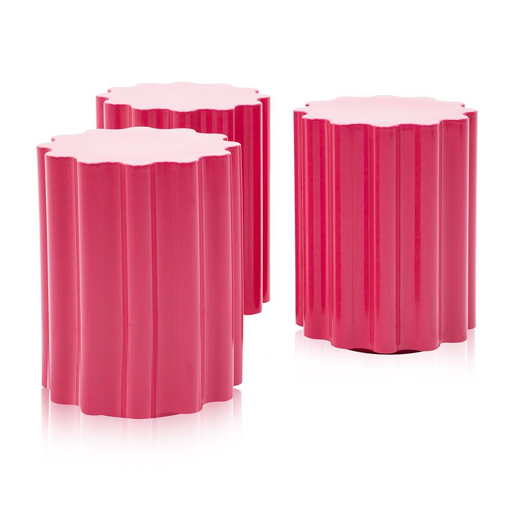Pink Wavy Pedestal Side Table