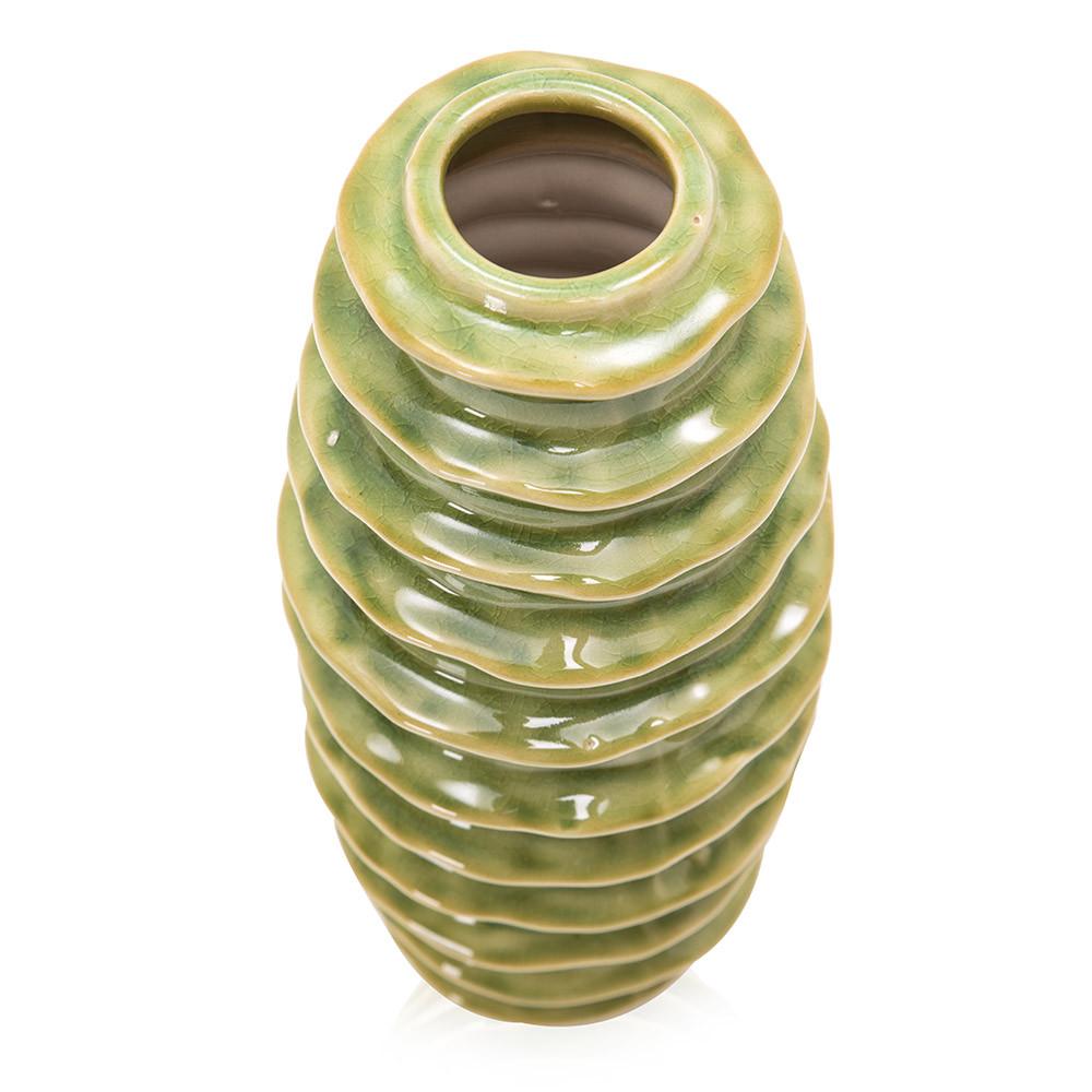 Green Ceramic Vase Ruffle (A+D)