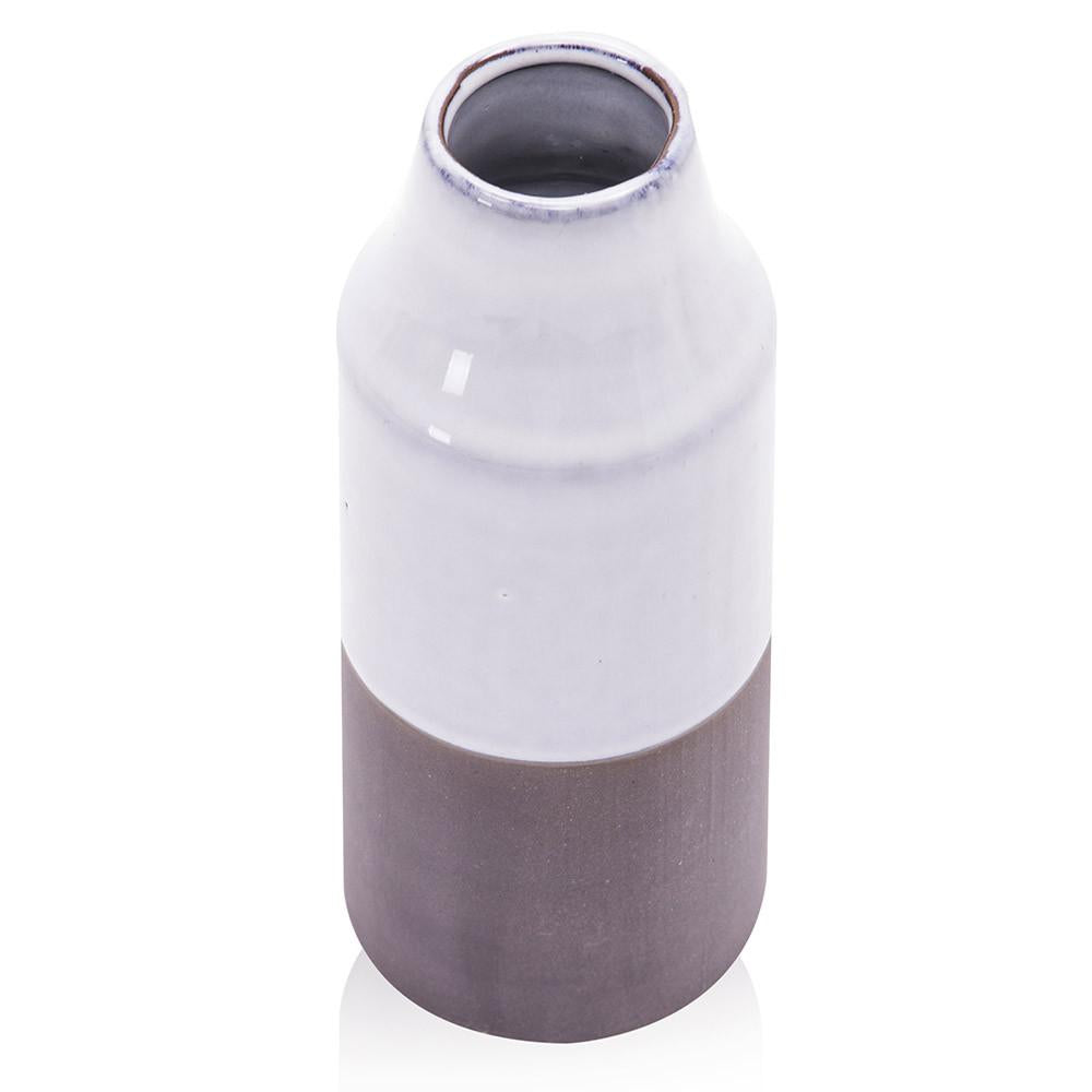 Grey White Dip Glaze Ceramic Vase (A+D)
