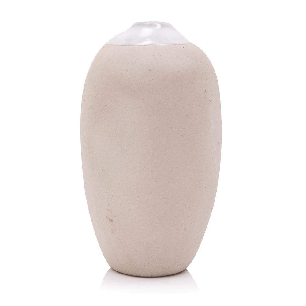 White Ceramic Unglazed Vase Tall Oblong (A+D)