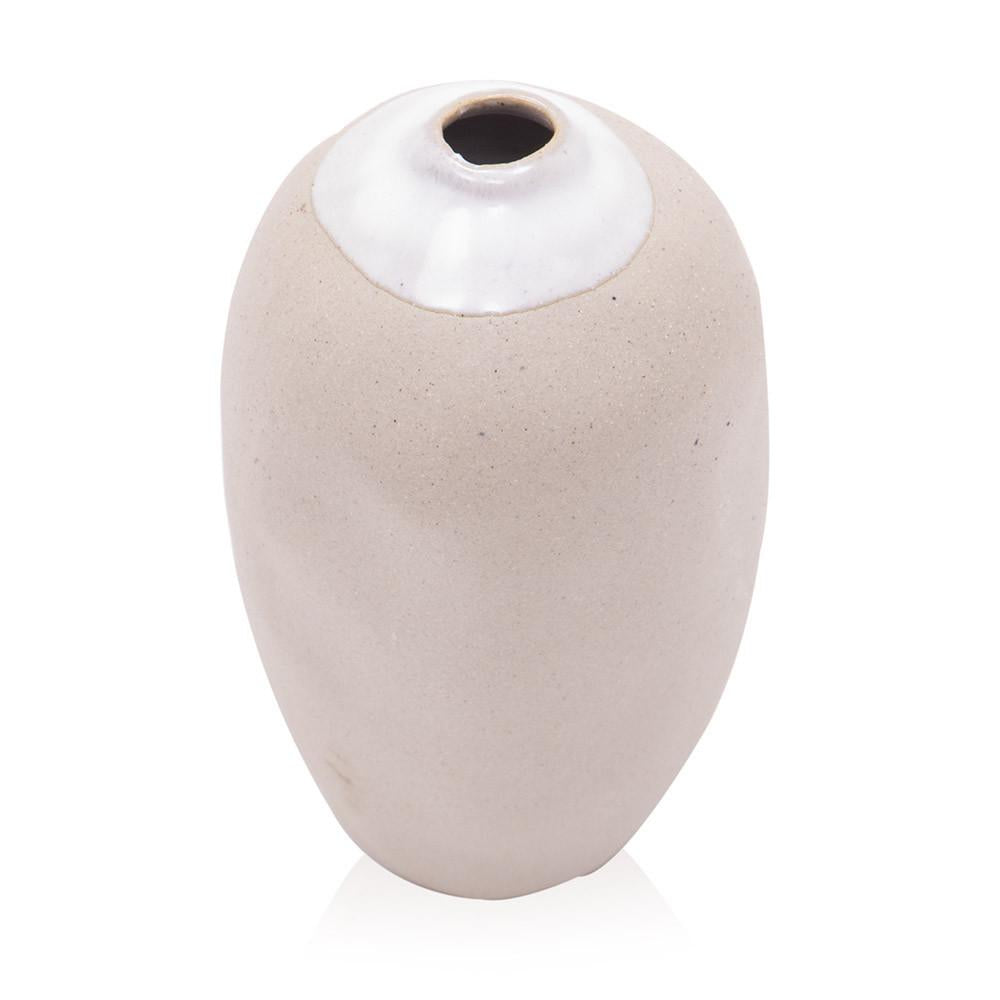 White Ceramic Unglazed Vase Tall Oblong (A+D)