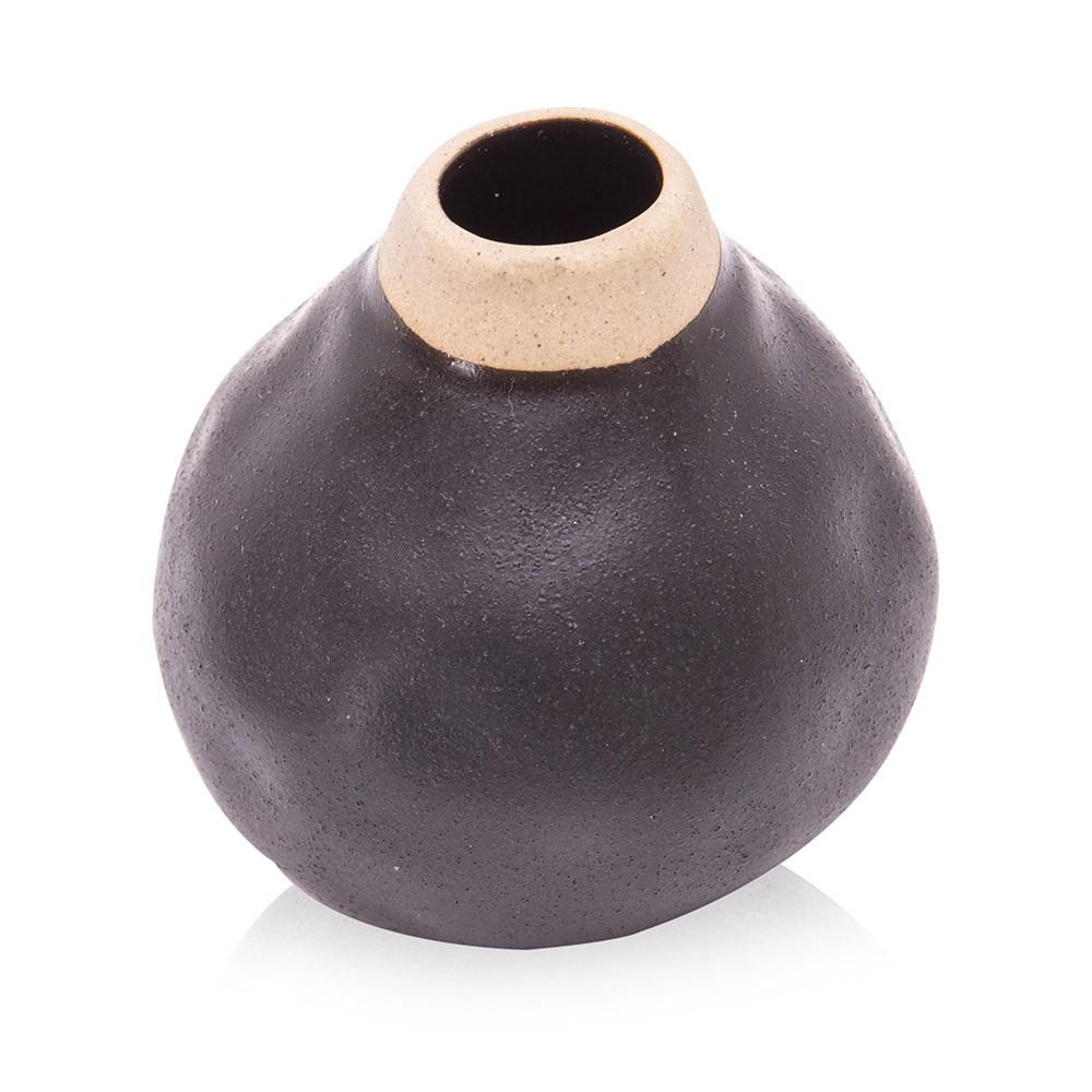 Black Vase Ceramic Stone Dip Glaze (A+D)