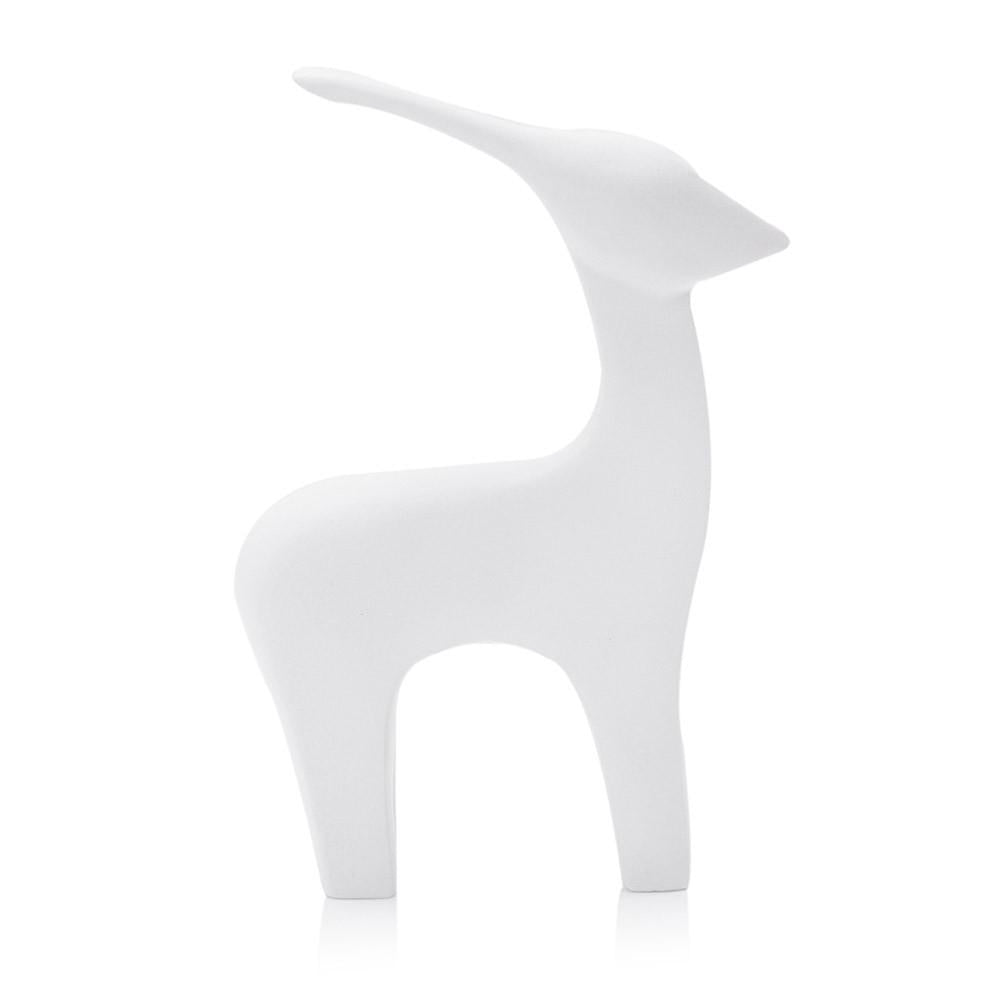 White Ceramic Animal Goat Sculpture (A+D)