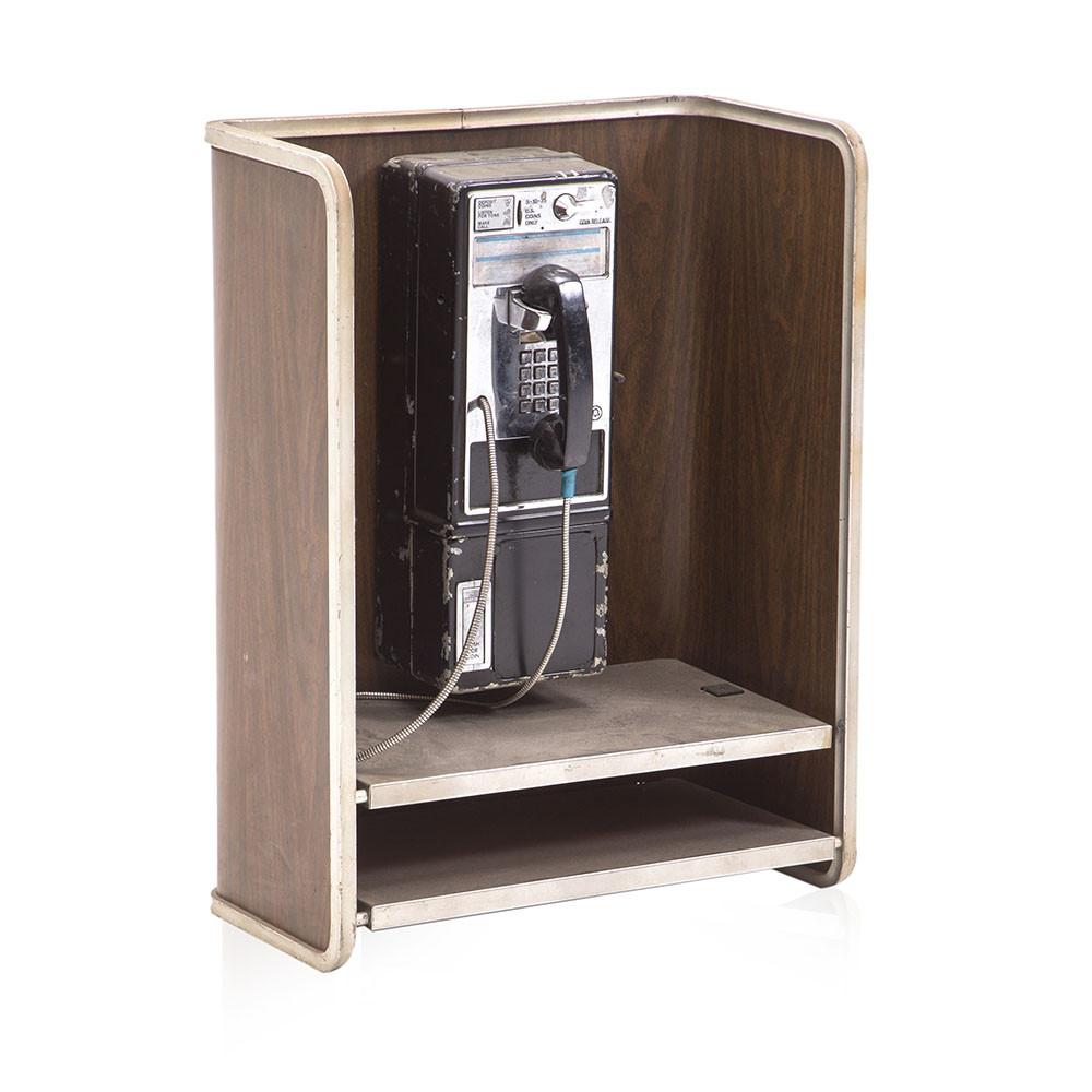 Payphone with Wood Wall Cubby Booth