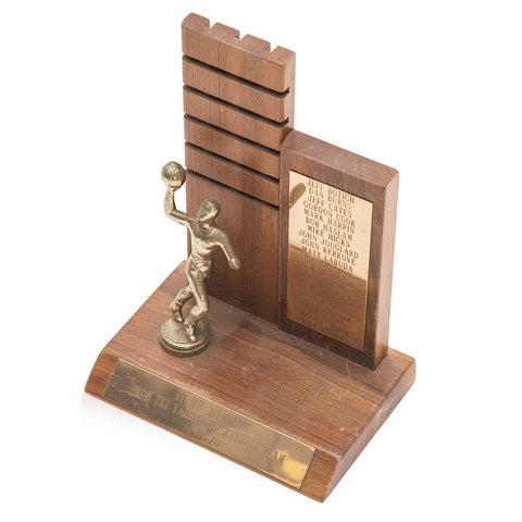 Brass and Wood Basketball Trophy