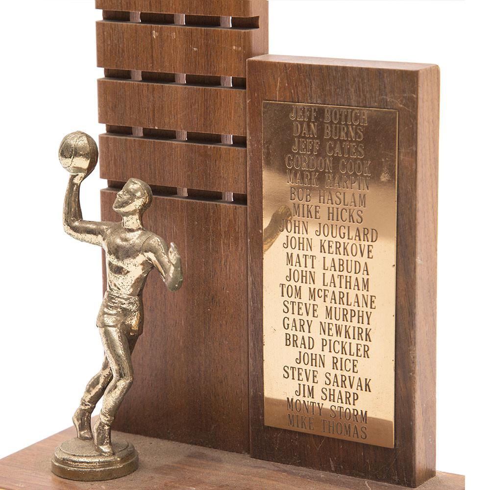 Brass and Wood Basketball Trophy Gil & Roy Props