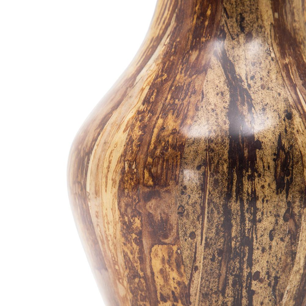 Wood Dark Fluted Vase (A+D)