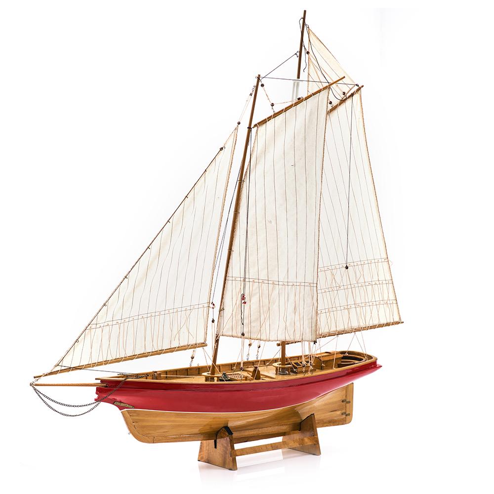 Red Painted Model Ship