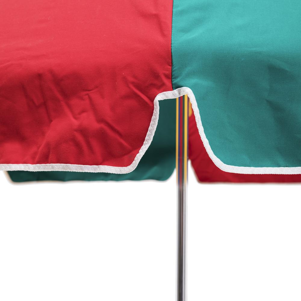 Red, Green, Blue Color Block Patio Umbrella with Base