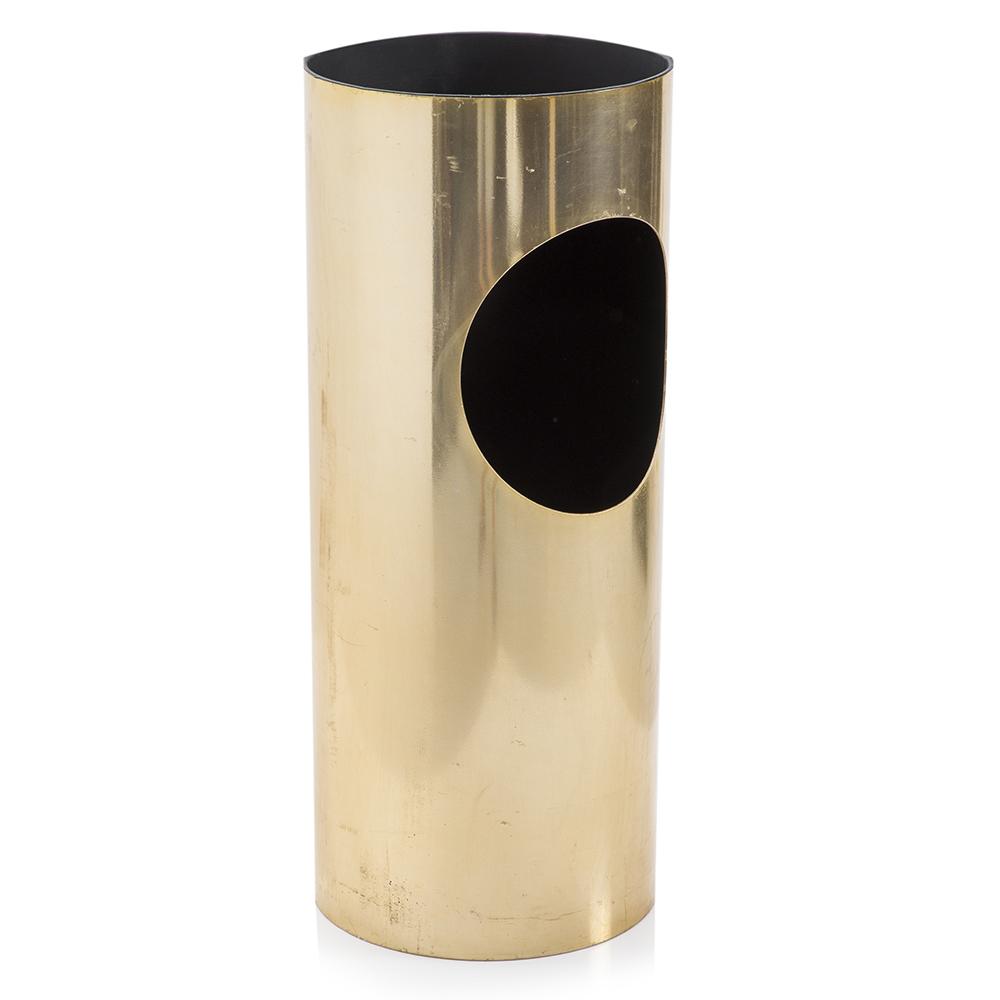 Gold Cylindrical Standing Ashtray