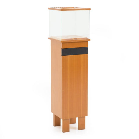Tall Wood Display Case Pedestal