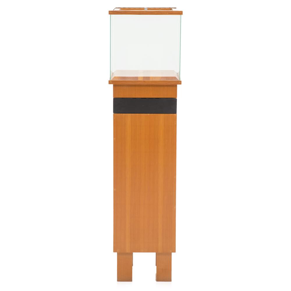 Tall Wood Display Case Pedestal