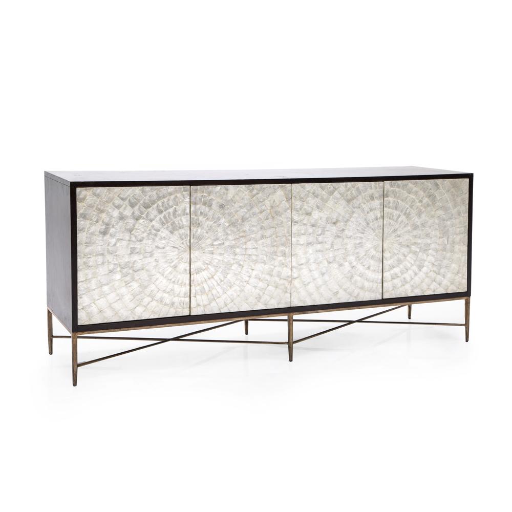 Pearl and Black Modern Credenza