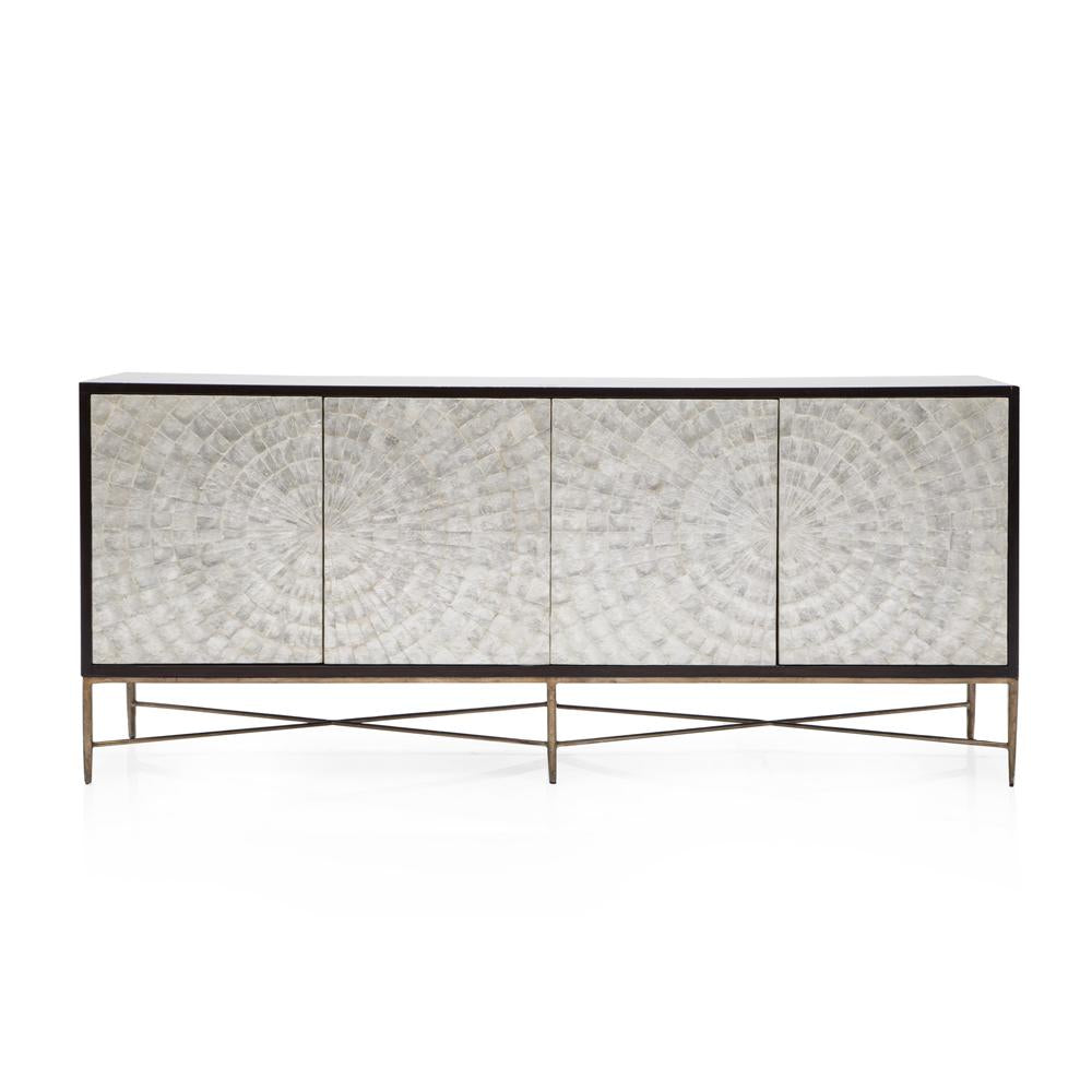 Pearl and Black Modern Credenza