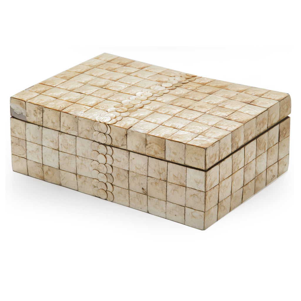 White Cubed Marble Storage Box